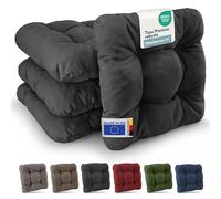 Beautissu Premium Set de 4 Galette Chaise Jardin extérieur Coussin Fauteuil | 40x40cm anthracite 8cm épaisseur siège robuste résistant aux UV terasse balcon assise terrasse HighLux SK