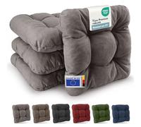 Beautissu Premium Set de 4 Galette Chaise Jardin extérieur Coussin Fauteuil | 40x40cm gris clair 8cm épaisseur siège robuste résistant aux UV terasse balcon assise terrasse HighLux SK