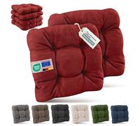 Beautissu Premium Set de 6 Galette Chaise Jardin Extérieur 40x40 cm Rouge - 8 cm Épaisseur Coussin Siège Robuste & Résistant aux UV Coussin Fauteuil Jardin Terasse - HighLux SK