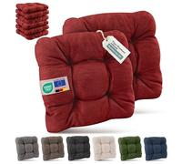 Beautissu Premium Set de 8 Galette Chaise Jardin Extérieur 40x40 cm Rouge - 8 cm Épaisseur Coussin Siège Robuste & Résistant aux UV Coussin Fauteuil Jardin Terasse - HighLux SK