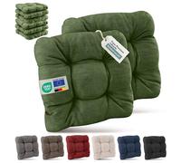 Beautissu Premium Set de 8 Galette Chaise Jardin Extérieur 40x40 cm Vert Foncé - 8 cm Épaisseur Coussin Siège Robuste & Résistant aux UV Coussin Fauteuil Jardin Terasse - HighLux SK