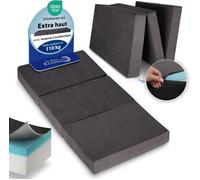 Beautissu Premium XL Matelas Pliable 90x200 cm Anthracit avec Poche - Matelas Pliant Extra Épaisse Housse Lavable - Lit d'Appoint en Mousse Visqueuse Transport Facile & Grand Confort Sommeil