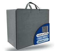 Beautissu Sac de Transport pour Matelas Pliable Robuste avec Fermeture | 120x200cm gris modèle XXL protection idéale facile éclair housse Pratique couette oreiller rangement