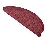 Beautissu Set de 15 marchettes d'escalier antidérapant protège escaliers | 55x15cm bordeaux couture robuste tapis installation facile autocollant intérieur demi-rond marches protection bois ProStair