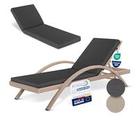 Beautissu Set de 2 Coussin Bain de Soleil Matelas transat imperméable | 190x60cm anthracite résistant aux intempéries séchage rapide lavable chaise longue exterieur mobilier jardin Deckchair