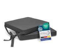 Beautissu Set de 2 Coussin de Chaise d'Intérieur 45x40 cm Loft SK - Galette de Chaise déhoussable et Lavable avec Bandes de Fixation Coussin d'assise Exterieur Jardin Coussin Gris Graphite