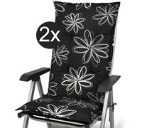 Beautissu Set de 2 Coussin Fauteuil Jardin Haut Dossier antidérapant