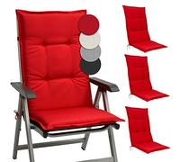 Beautissu Set de 4 Coussin Fauteuil Jardin Haut Dossier antidérapant Assise