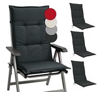 Set de 4 coussins d'assise à haut dossier Base HL, 120x50x6cm gris graphite