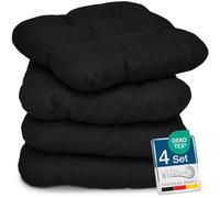 Beautissu Lisa Set de 4 Coussins 40x40 cm - Coussin de Chaise d'extérieur et d'intérieur 40x40 cm, Coussin Souple pour Les chaises de Jardin, Coussin en Mousse de 8 cm - Noir