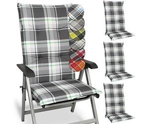 Beautissu Set de 4 Matelas Coussin Chaise Fauteuil Haut Dossier résistants | 120x50cm vert menthe 6cm épaisseur confortable jardin terrasse balcon antidérapant Sunny MK