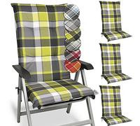 Beautissu Set de 4 Matelas Coussin Chaise Fauteuil Haut Dossier résistants
