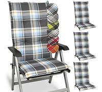 Beautissu Set de 4 Matelas Coussin Chaise Fauteuil Haut Dossier résistants