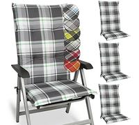 Beautissu Set de 4 Matelas Coussin Chaise Fauteuil Haut Dossier résistants