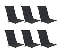 Beautissu Set de 6 Coussin Fauteuil Jardin Haut Dossier antidérapant Assise