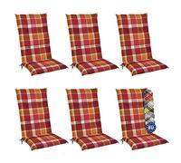 Beautissu Set de 6 Matelas Coussin Chaise Fauteuil Haut Dossier résistants