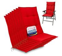 Beautissu Set de 8 Coussin Fauteuil Jardin Haut Dossier Antidérapant Assise