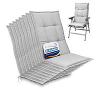 Beautissu Set de 8 Coussin Fauteuil Jardin Haut Dossier Antidérapant Assise
