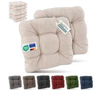 Beautissu Set de 8 Galette Chaise Jardin extérieur résistant aux UV Robuste | 40x40cm nature 8cm épaisseur premium coussin siège fauteuil terasse balcon terrasse HighLux SK
