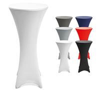 Beautissu Stella Housse stretch pour table haute Ø 80-85 cm - Housse stretch Stella pour tables de bistro - Housse de table pour mariage, anniversaire, baptême, etc - Élégante housse de table haute en