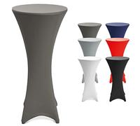 Beautissu Stretch Housse Mange Debout Ø 60-65 cm Stella - Renforcement au Niveau du Pied & Lavable à 40°C Antidérapante & Sans Repassage Housse pour Table Haute Bistrot - Nappe Mange Debout Anthracite