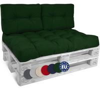 Beautissu Style - Set Coussin Palette Lounge Extérieur Vert - 1x Coussin Assise 120x80cm & 2x Coussin Dossier 60x40cm