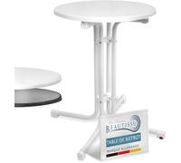 Beautissu Table Bistrot Extérieur Ronde Ø 60 cm - Table d'appoint Balcon Jardin Pliante Ronde, Hauteur 70 cm - Table de à Manger Camping fête - Blanc - Bistroni