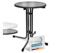Beautissu Table Bistrot Extérieur Ronde Ø 60 cm - Table d'appoint Balcon Jardin Pliante Ronde, Hauteur 70 cm - Table de à Manger Camping fête - Noir - Bistroni