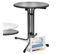 Beautissu Table Bistrot Extérieur Ronde Ø 70 cm - Table d'appoint Balcon Jardin Pliante Ronde, Hauteur 70 cm - Table de à Manger Camping fête - Noir - Bistroni