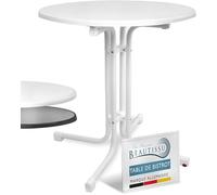 Beautissu Table Bistrot Extérieur Ronde Ø 80 cm - Table d'appoint Balcon Jardin Pliante Ronde, Hauteur 70 cm - Table de à Manger Camping fête - Blanc - Bistroni