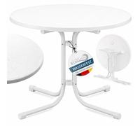 Beautissu Table Bistrot Extérieur Ronde Ø 80 cm Imperméable - Table d'appoint Balcon Jardin Pliante Ronde, Hauteur 70 cm - Table de à Manger Camping fête - Blanc - Bistroni