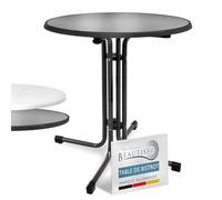 Beautissu Table Bistrot Extérieur Ronde Ø 80 cm - Table d'appoint Balcon Jardin Pliante Ronde, Hauteur 70 cm - Table de à Manger Camping fête - Noir - Bistroni