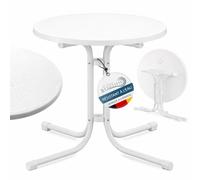 Beautissu Table bistrot extérieur Ronde imperméable Pliante Camping fête | Ø60cm hauteur 70cm blanc d'appoint balcon jardin à manger résistant intempéries blanche Bistroni