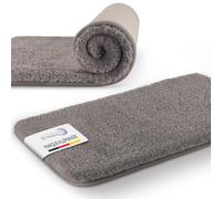 Beautissu Tapis de Bain Absorbant antidérapant adapté Chauffage au Sol | 120x70cm gris clair moelleux extra épais de douche salle de lavable poils longs shaggy grand BeauMare FL