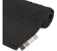Beautissu Tapis de Bain BeauMare WR - Tapis salle de bain 70x120cm Noir - Tapis de bain antidérapant adapté au chauffage au sol