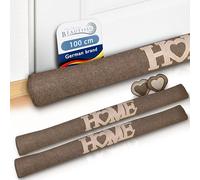 Beautissu Tuuli HE 2X Bas de Porte 100 cm Poids 1 kg en Coton - comme Boudin de Porte ou Boudin de Fenêtre Contre Le Froid - Coussin de Porte Marron Robuste avec Remplissage et Tenue Ferme