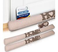 Beautissu Tuuli HE 2X Bas de Porte 120 cm Poids 1,1 kg en Coton - comme Boudin de Porte ou Boudin de Fenêtre Contre Le Froid - Coussin de Porte Anthracite Robuste avec Remplissage et Tenue Ferme