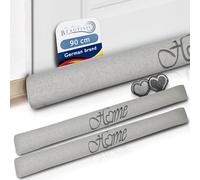 Beautissu Tuuli Ho 2X Bas de Porte 90 cm Poids 1 kg en Coton - comme Boudin de Porte ou Boudin de Fenêtre Contre Le Froid - Coussin de Porte Gris Clair Robuste avec Remplissage et Tenue Ferme