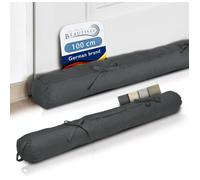 Beautissu Viento Boudin bas de porte - 100% Coton - 100x10cm Anthracite - Boudin de fenêtre avec passant - Bas de porte isolant