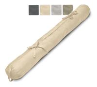 Beautissu Boudin Bas de Porte - 100% Coton - 100x10cm Crème - Boudin de fenêtre avec Passant - Bas de Porte Isolant - pour Porte, fenêtre et Porte de Jardin - Viento