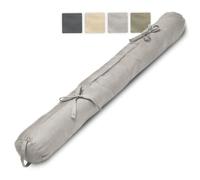 Beautissu Viento Boudin bas de porte - 100% Coton - 100x10cm Gris clair - Boudin de fenêtre avec passant - Bas de porte isolant
