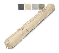 Beautissu Viento Boudin bas de porte 100% Coton - 120x10cm Crème - Boudin de fenêtre avec passant - Bas de porte isolant