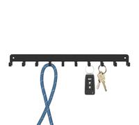 Beautiwall - Porte-clés mural en acier robuste XL - 10 crochets en métal et bois avec crochets pour voiture, appartement, rangement, clés