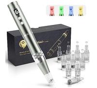 Beautlinks Stylo Derma Microneedling Pen Dermapen 0-2.5mm réglable avec 10 Têtes Aiguilles, Professionnel Micro-aiguilles Pen Électrique pour Visage, Corps, 6 Niveaux et 4 LED Photothérapie