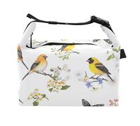 Beauty American Goldfinch Birds Sac à déjeuner isotherme avec fermeture éclair pour les travailleurs de la construction