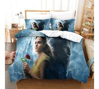 Beauty And The Beast Housse De Couette Imprim¿¿ D Parure De Lit Microfibre Ultra Douce£¬Pcs£¬Ensemble Housse De Couette Taie Avec Fermeture ¿¿Clair- Convi