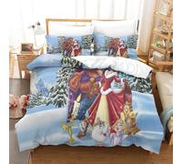 Beauty And The Beast Parure De Lit Imprim¿¿E En D Pi¿¿Ces,Douce Et Confortable, Avec Housse De Couette ¿¿ Fermeture ¿¿Clair Dissimul¿¿E Et Taie D'oreiller