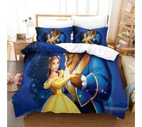 Beauty And The Beast Parure De Lit Pi¿¿Ces Pour Cartoon Role Impression D Housse De Couette En Microfibre Avec Taies Double£¿Xcm£©