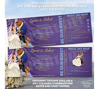 Beauty and the Beast personnalisé Disney Ticket invitations de mariage Invitez fête Mickey Minnie