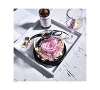Beauty and The Beast Rose Lamp in The Glass Dome, LED Forever Galaxy Rose Artificial Flower, Mothers Day Mum Gifts for Girl Women Christmas Anniversar